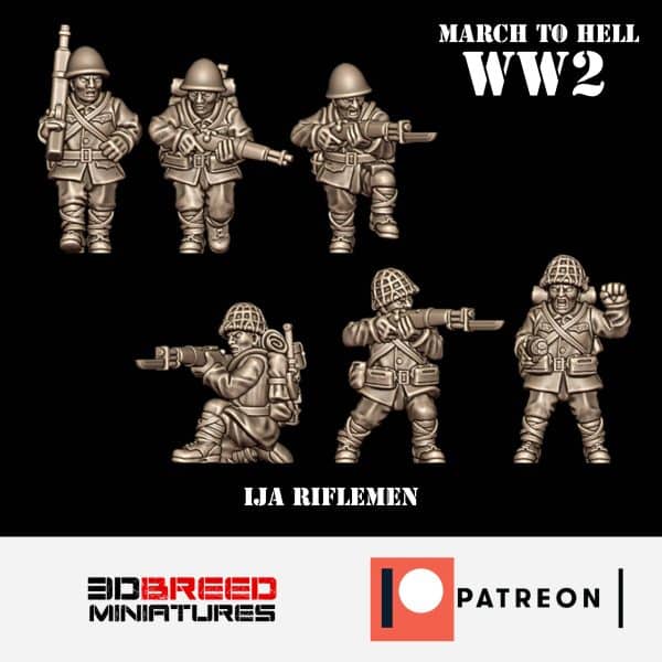 WW2 PATREON June 2025 STL Bundle – Imperial Japanese Army 3D Miniatures - Image 2